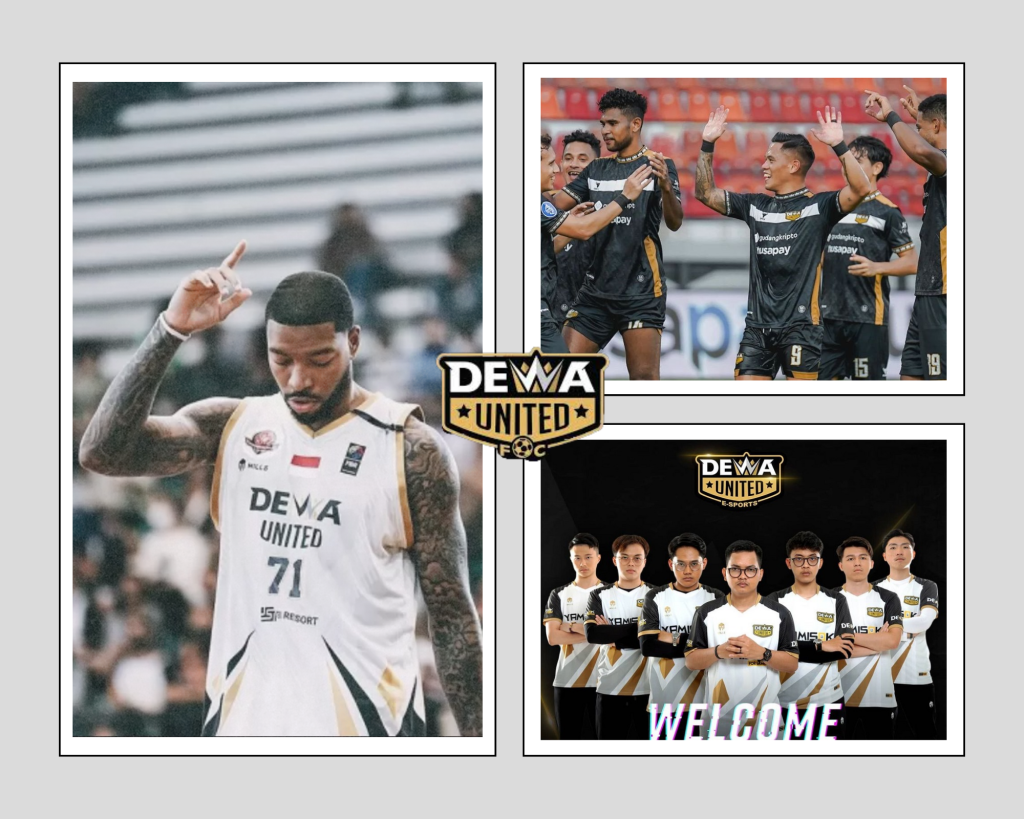 Dewa United diketahui terjun di tiga cabang olahraga di Indonesia yaitu sepak bola, eSports, dan bola basket.